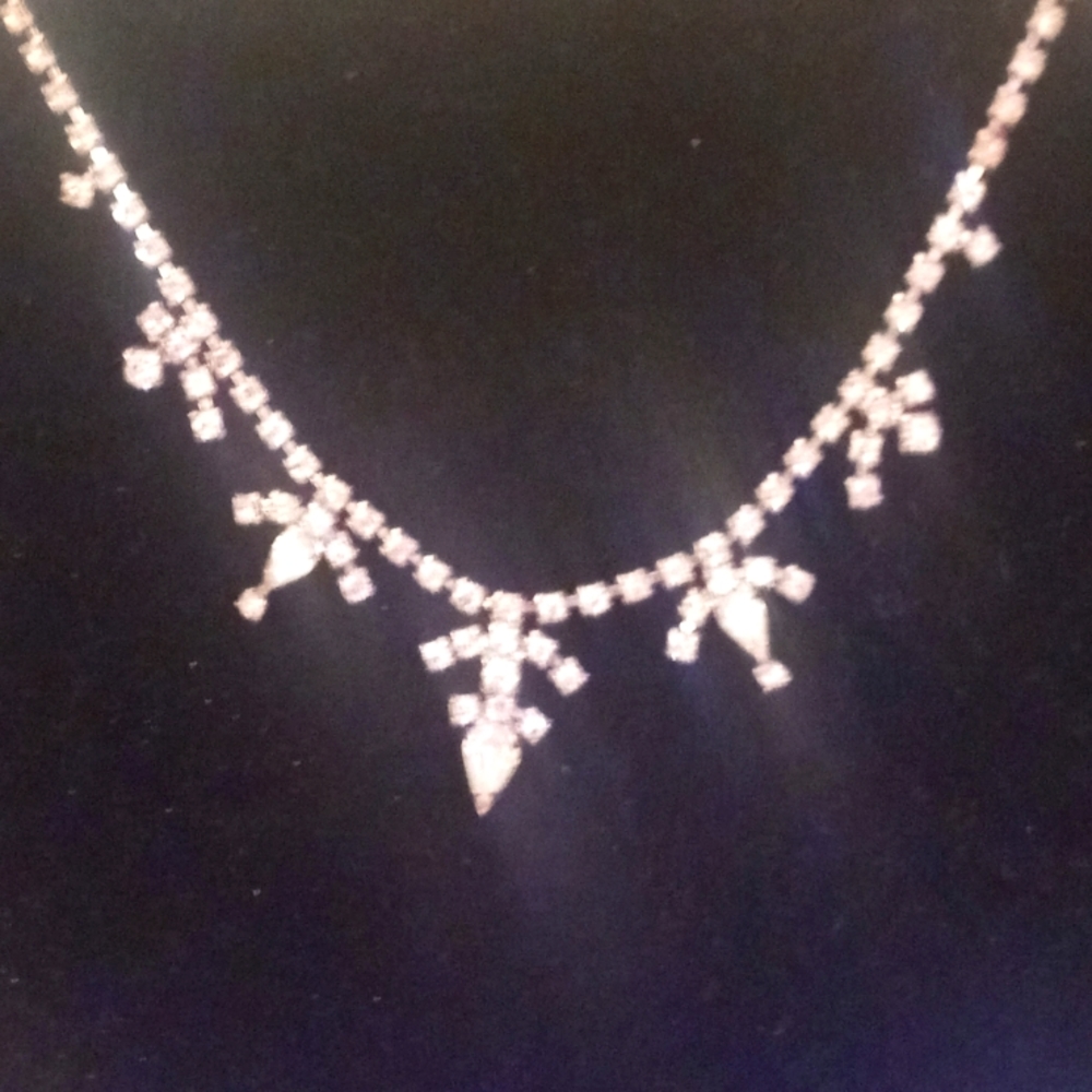 Vintage Duane Rhinestone and silver Choker